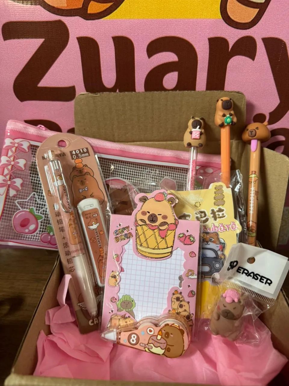 Kit escolar 2026-  fofo Capivara- PaperBag Capivara - 9 itens - Zuary Papelaria - Foto 2