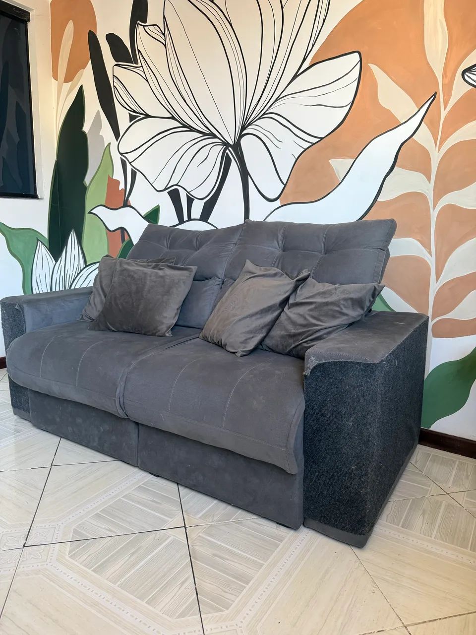 Sofá retrátil 3 lugares 65581374720130122