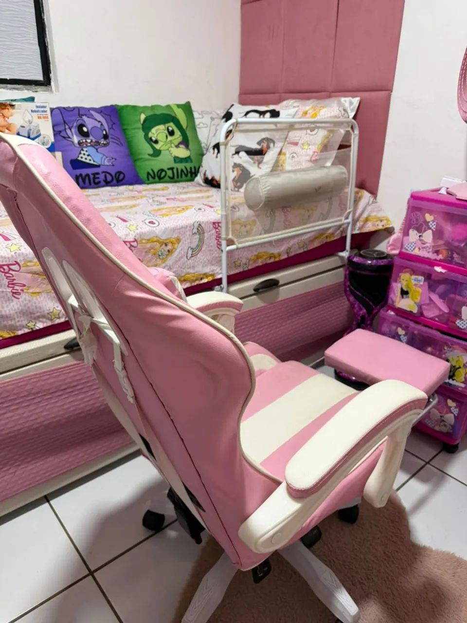 Cadeira Game Rosa  - Foto 3
