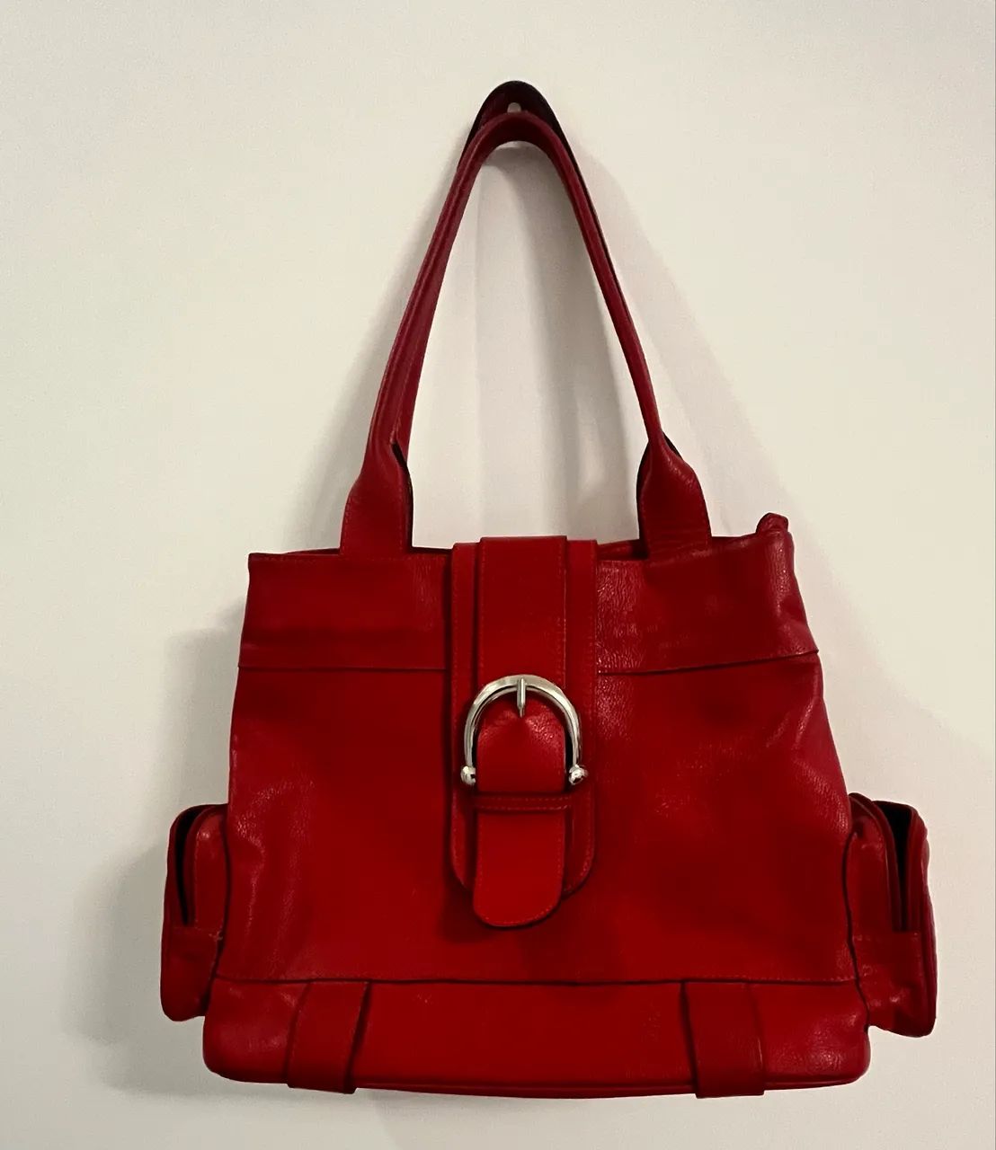Bolsa de couro vermelha Firenze Legítima  - Foto 3