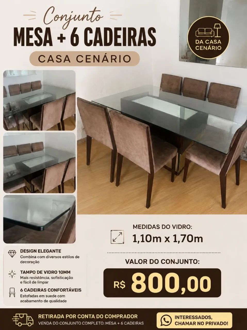 MESA 6 cadeiras, CASA CENÁRIO.