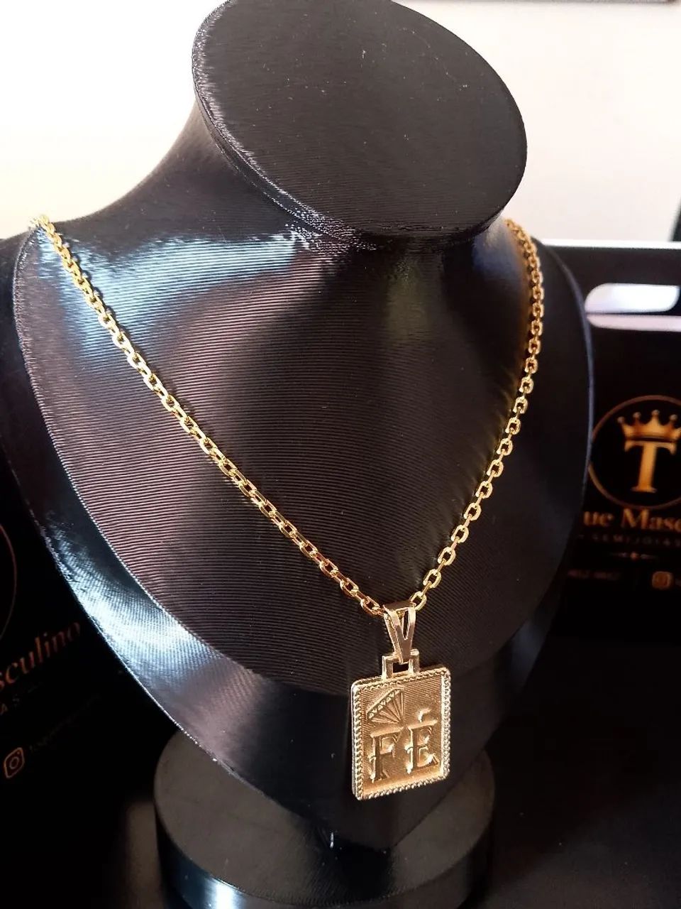 Corrente Cadeado Banhado a Ouro 18K 