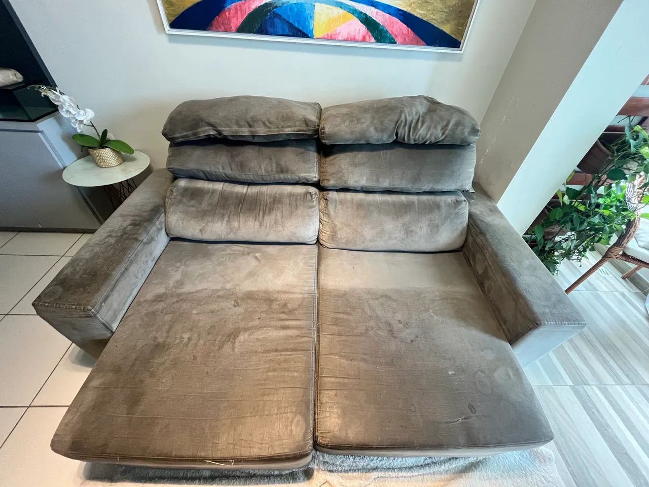 SOFÁ 3 LUGARES COM INCLINAÇÃO E COM EXTENSÃO  - Foto 2