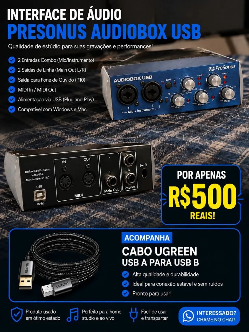 Interface de áudio Presonus 