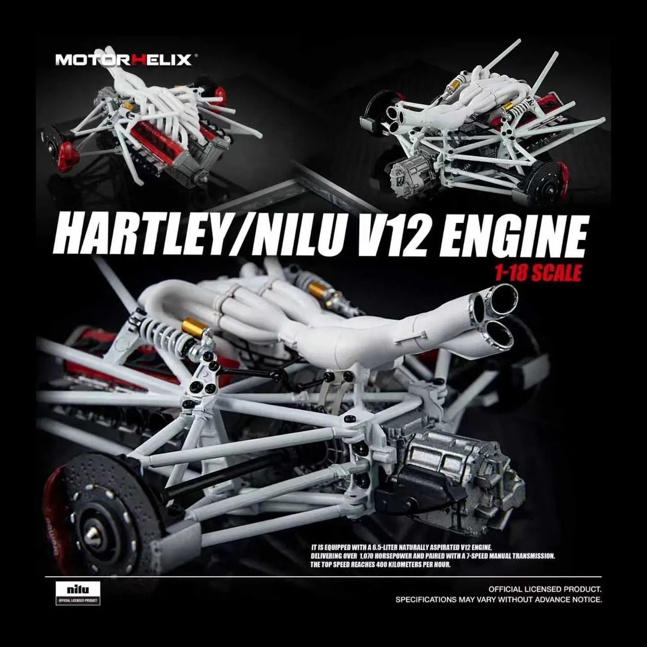 Motorhelix Hartley Nilu27 V12 Engine Model Mh 1:18 Scale - Foto 2