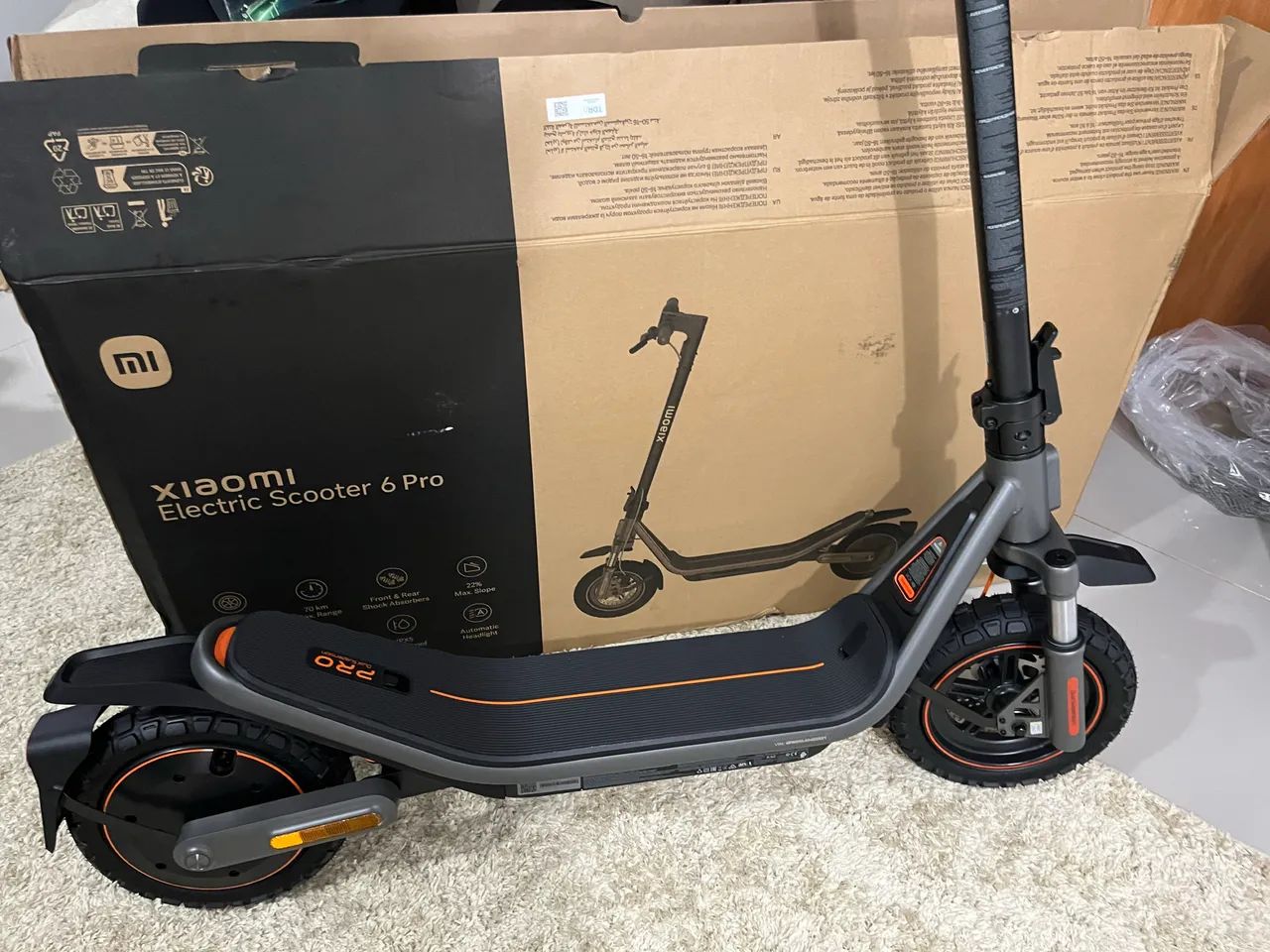 Patinete Elétrico Xiaomi 6 Pro Novo Na Caixa - 70km Autonomia e Suspensão Dupla