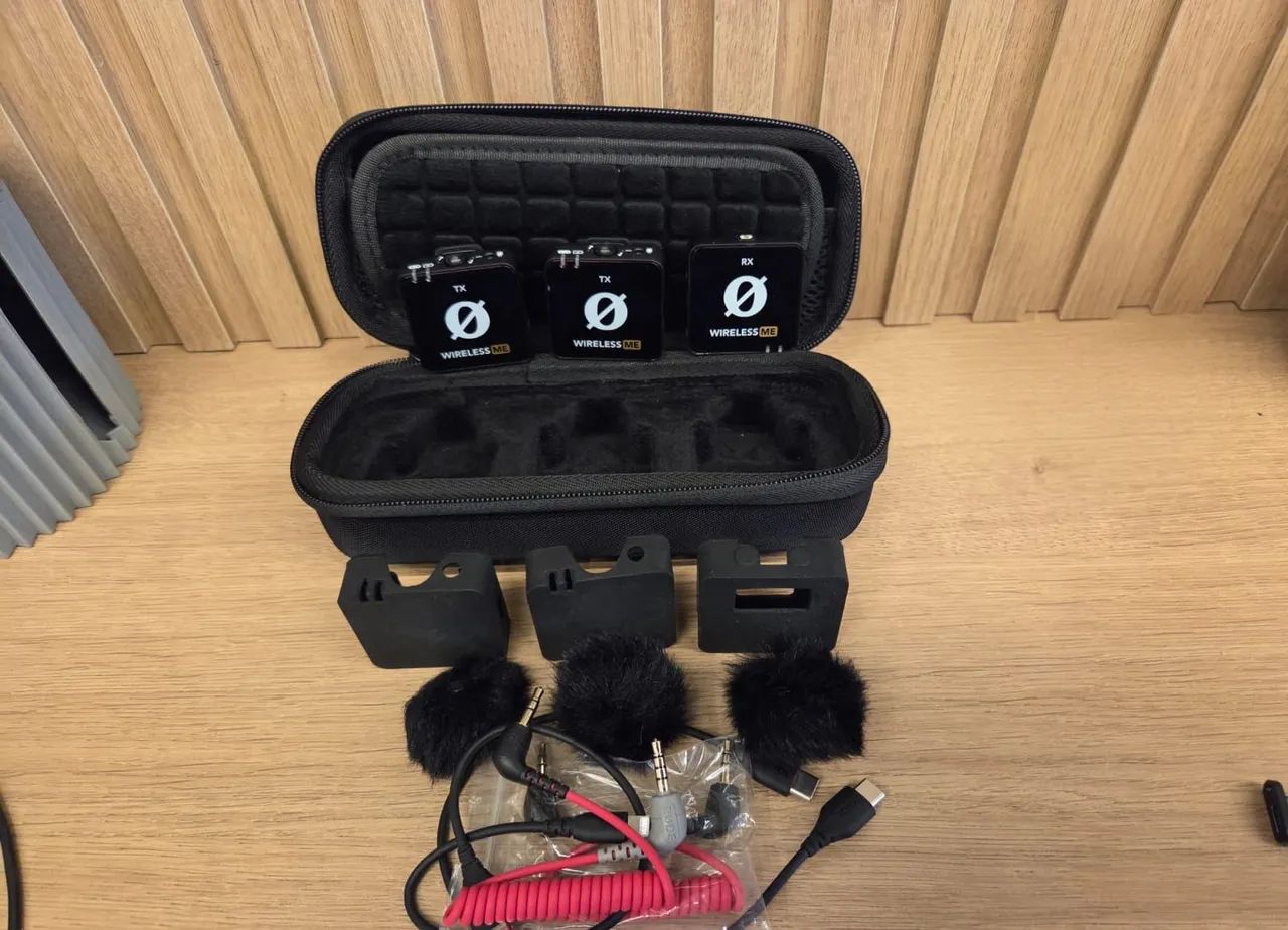 Wireless Rode Me- receptores+microfone holder+case e capa de proteção  - Foto 3