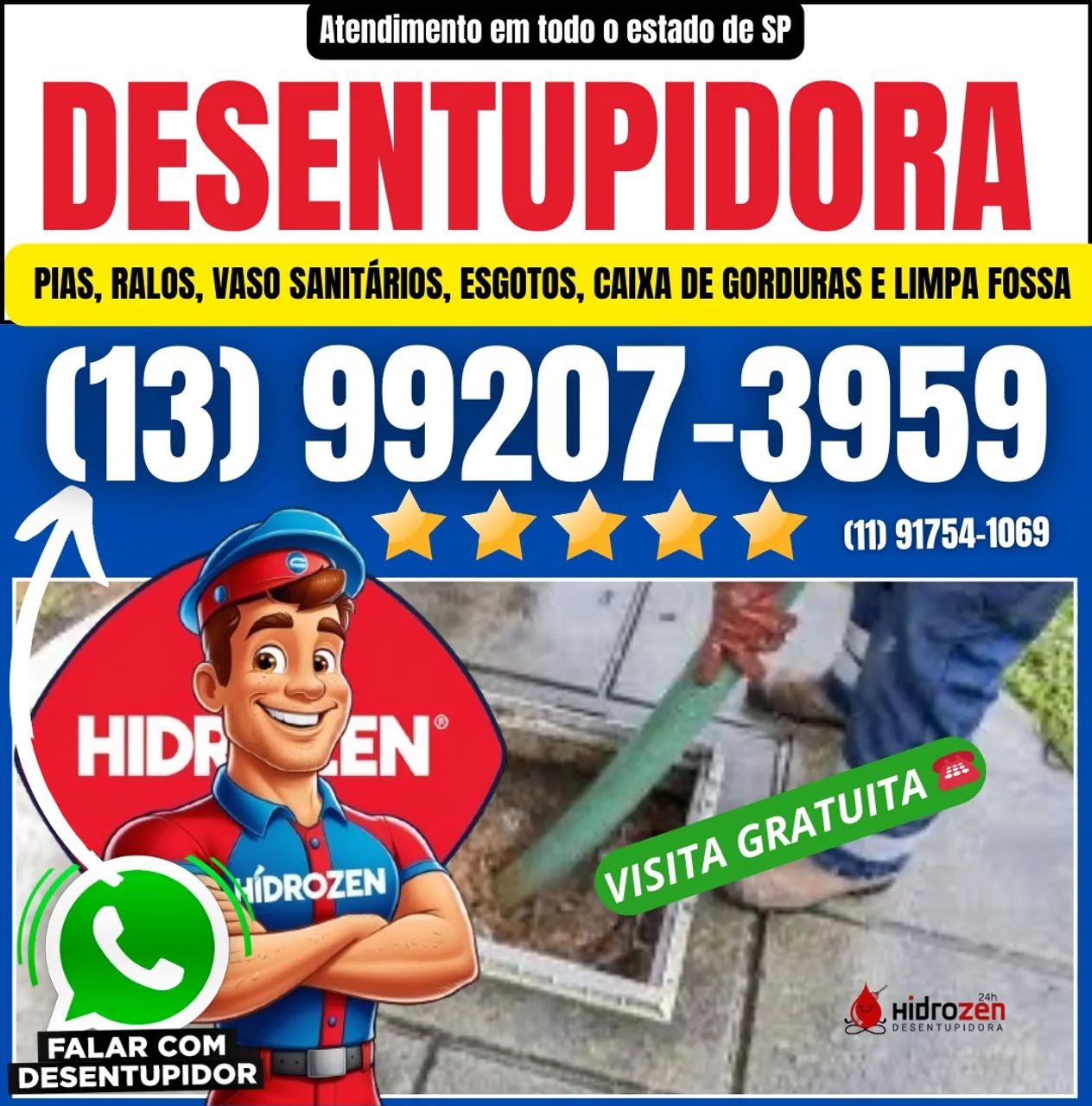 Desentupidora e limpa fossa