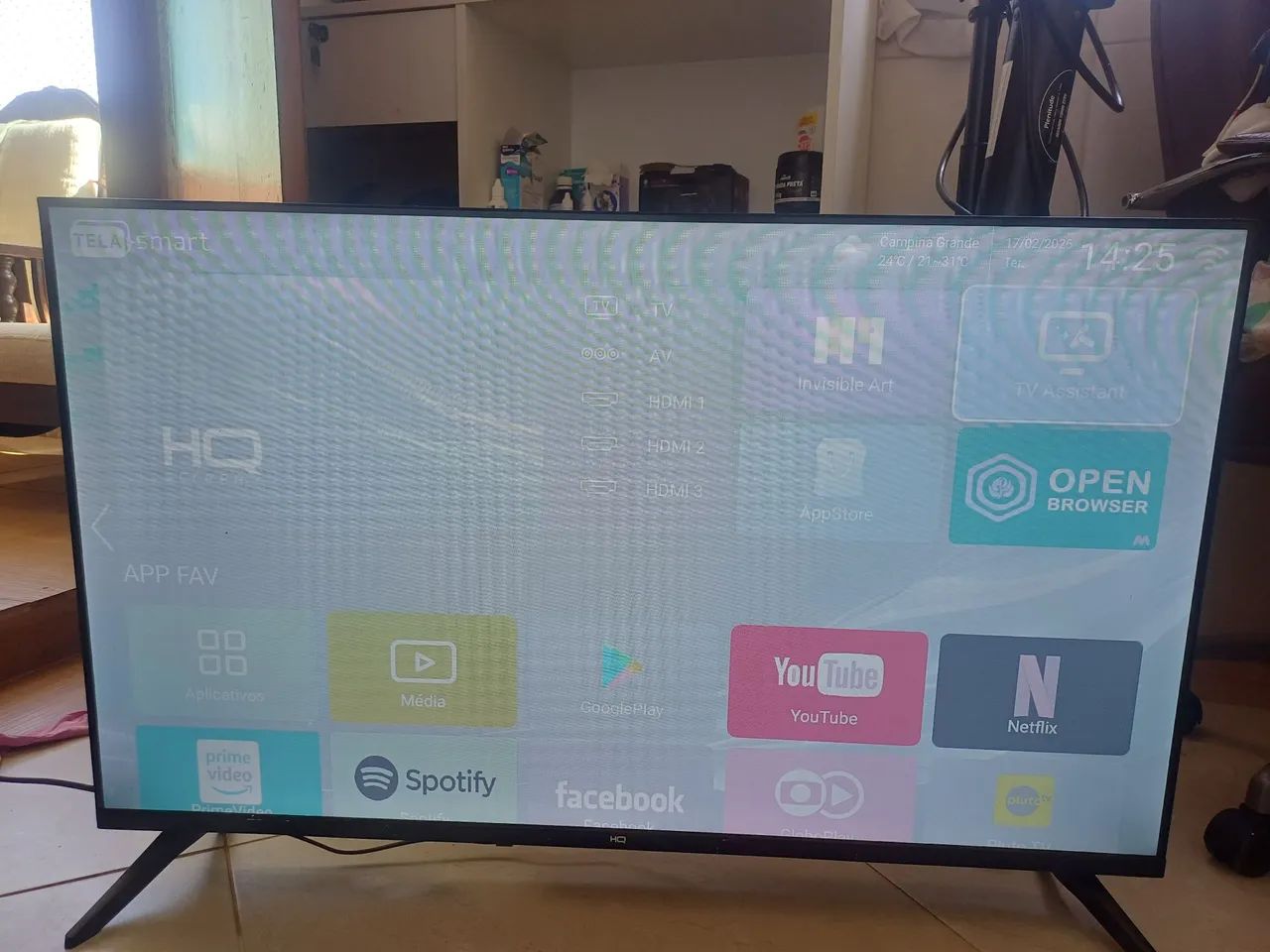 TV hq 43 polegadas, com defeito na tela - Foto 2