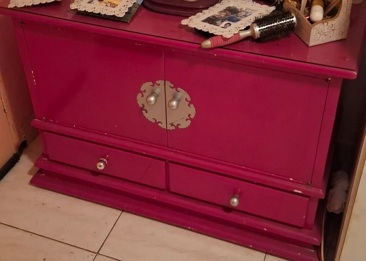Cômoda estilo Chinese Cabinet Red - Foto 3