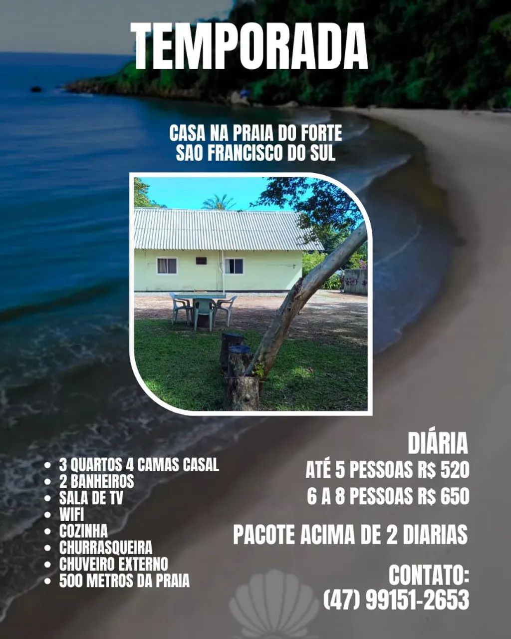 Casa na praia do Forte São Francisco do sul 