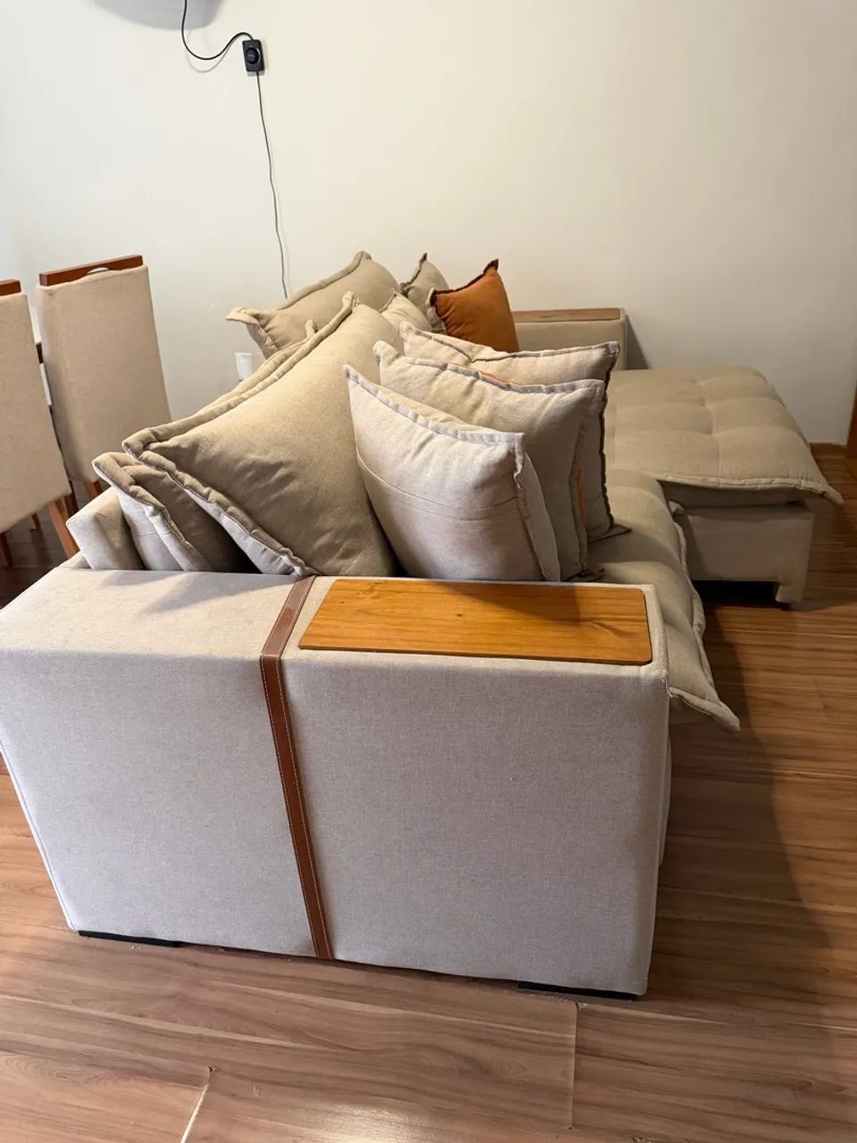 Vendo sofá de linho retrátil reclinável  - Foto 3