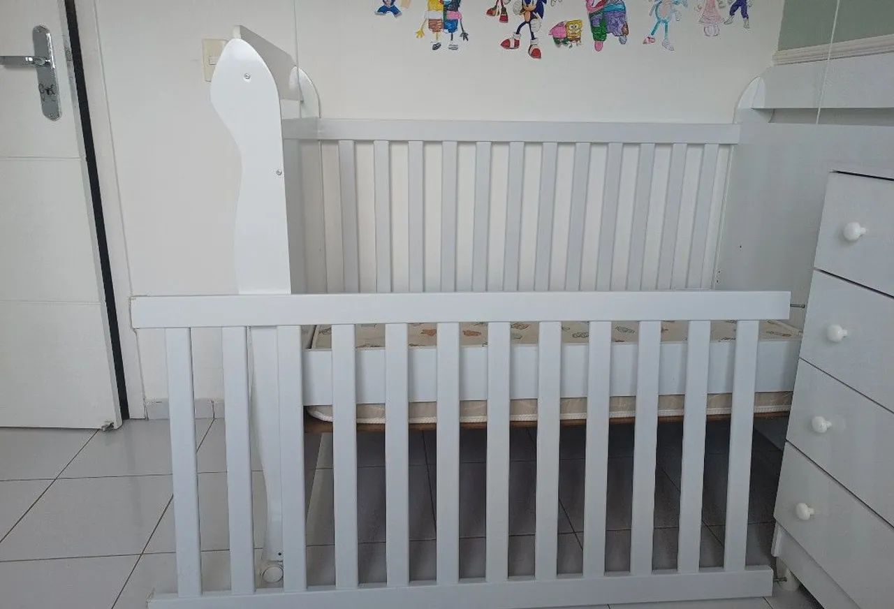 Quarto completo bebê (guarda-roupa, cômoda e berço com colchão) - Foto 5