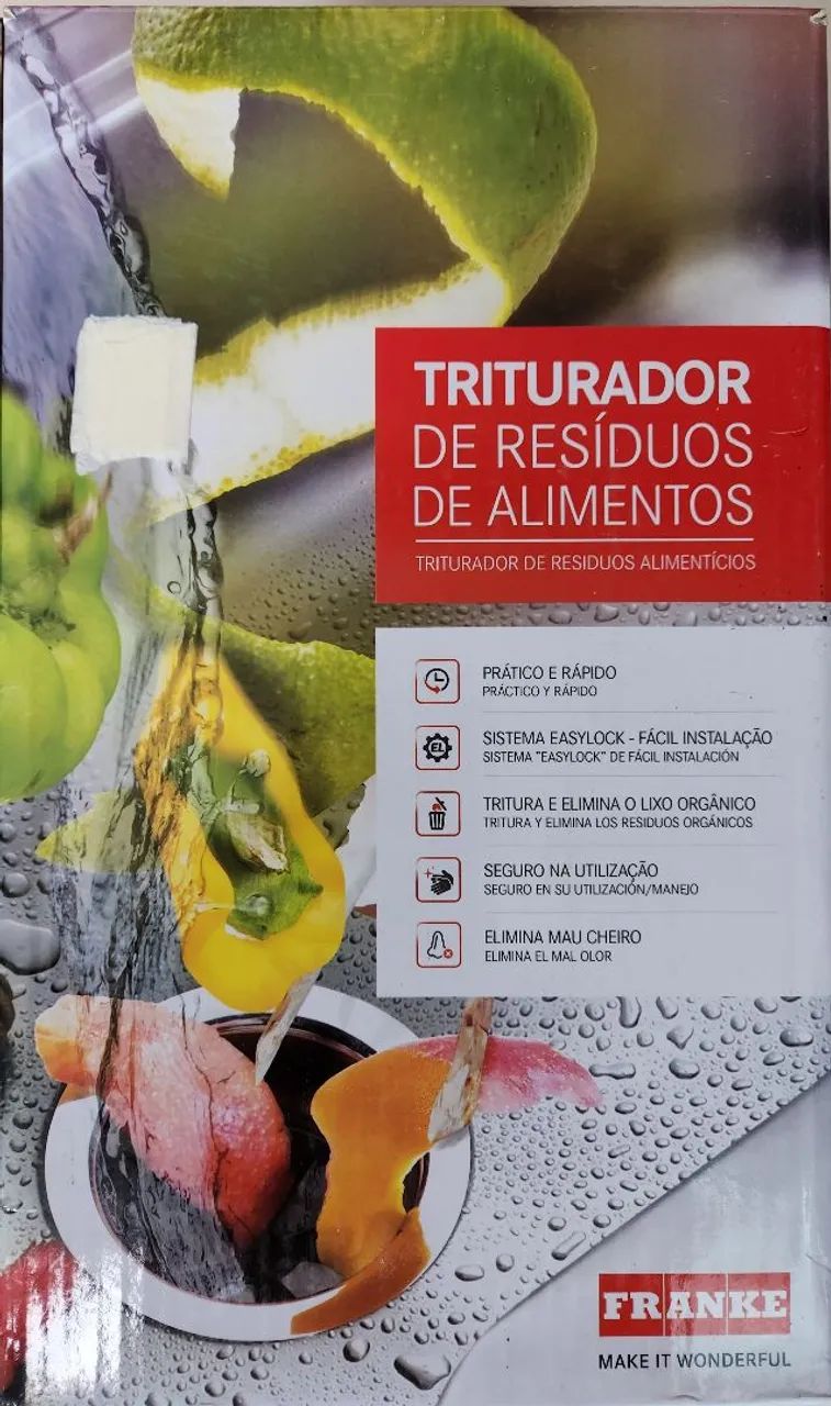 Triturador de Resíduos de Alimentos Marca Franke Modelo 75 3/4 HP 220V (motor com defeito) - Foto 6