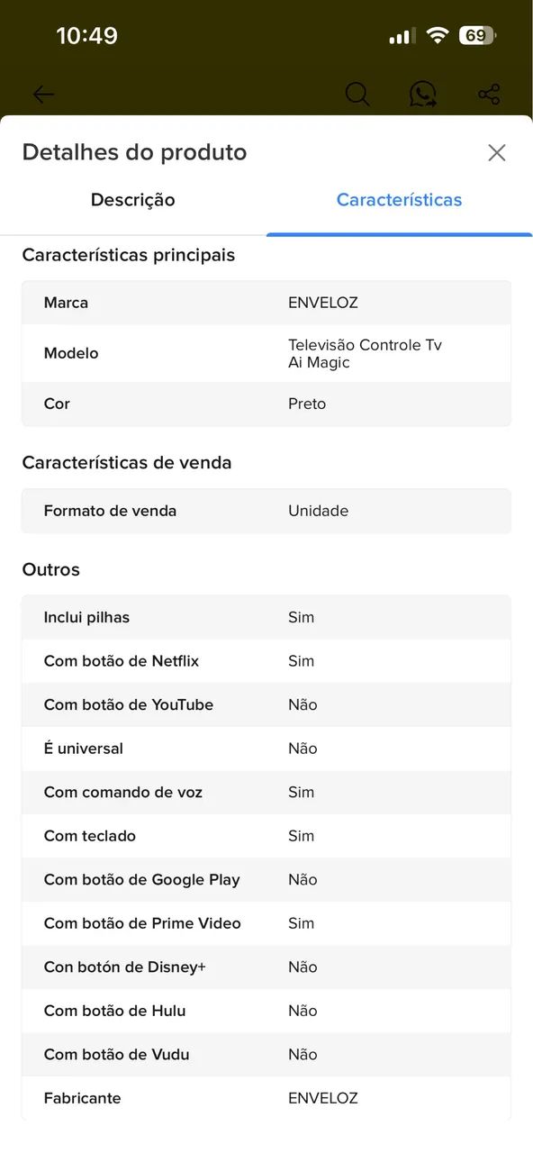 Controle remoto LG smart magic com comando de voz e Alexa - Foto 2