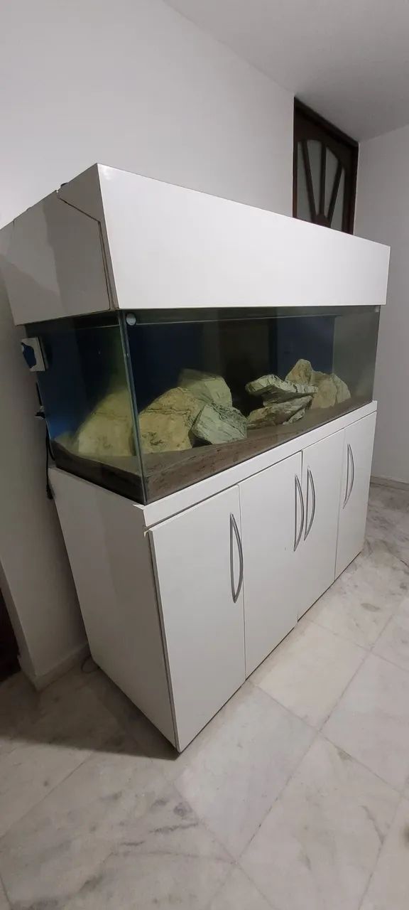 AQUÁRIO (SEM PEIXES) GRANDE 1,60X0,60X0,60M COM SUMP, BOMBA, MÓVEL, ETC.  - Foto 2