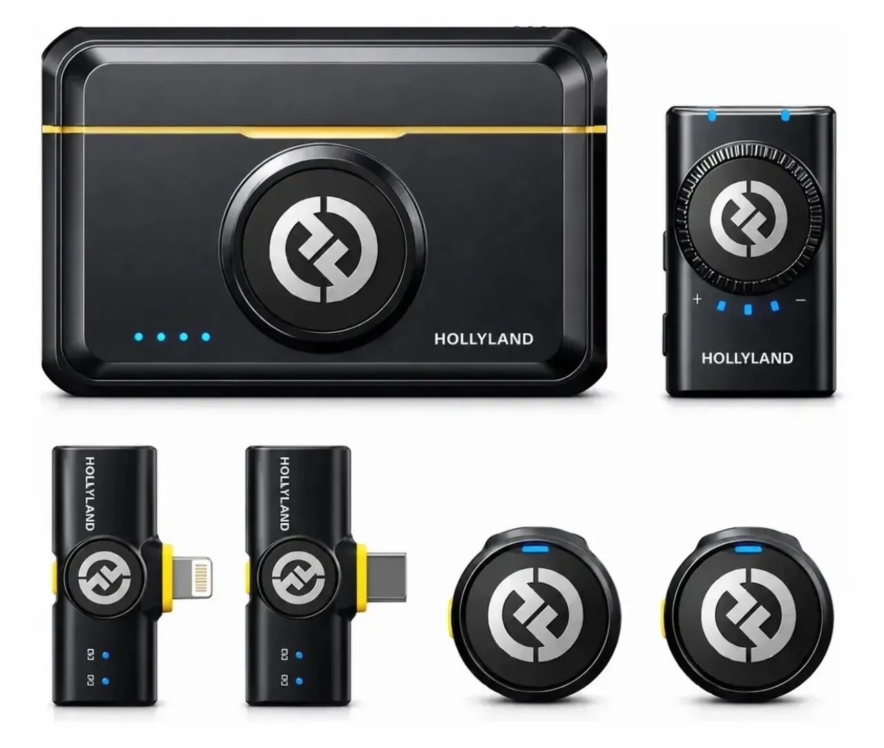 Microfone Hollyland Lark M2 Duo Combo Duplo Para 2 Pessoas Lightning/USB-C e Câmera Preto - Foto 3