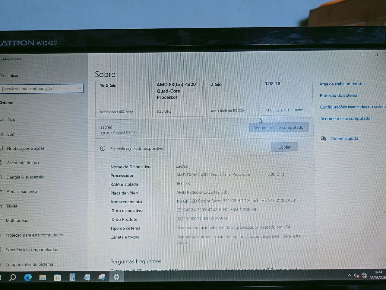 Pc de mesa , com monitor teclado mause e estabilizador - Foto 4