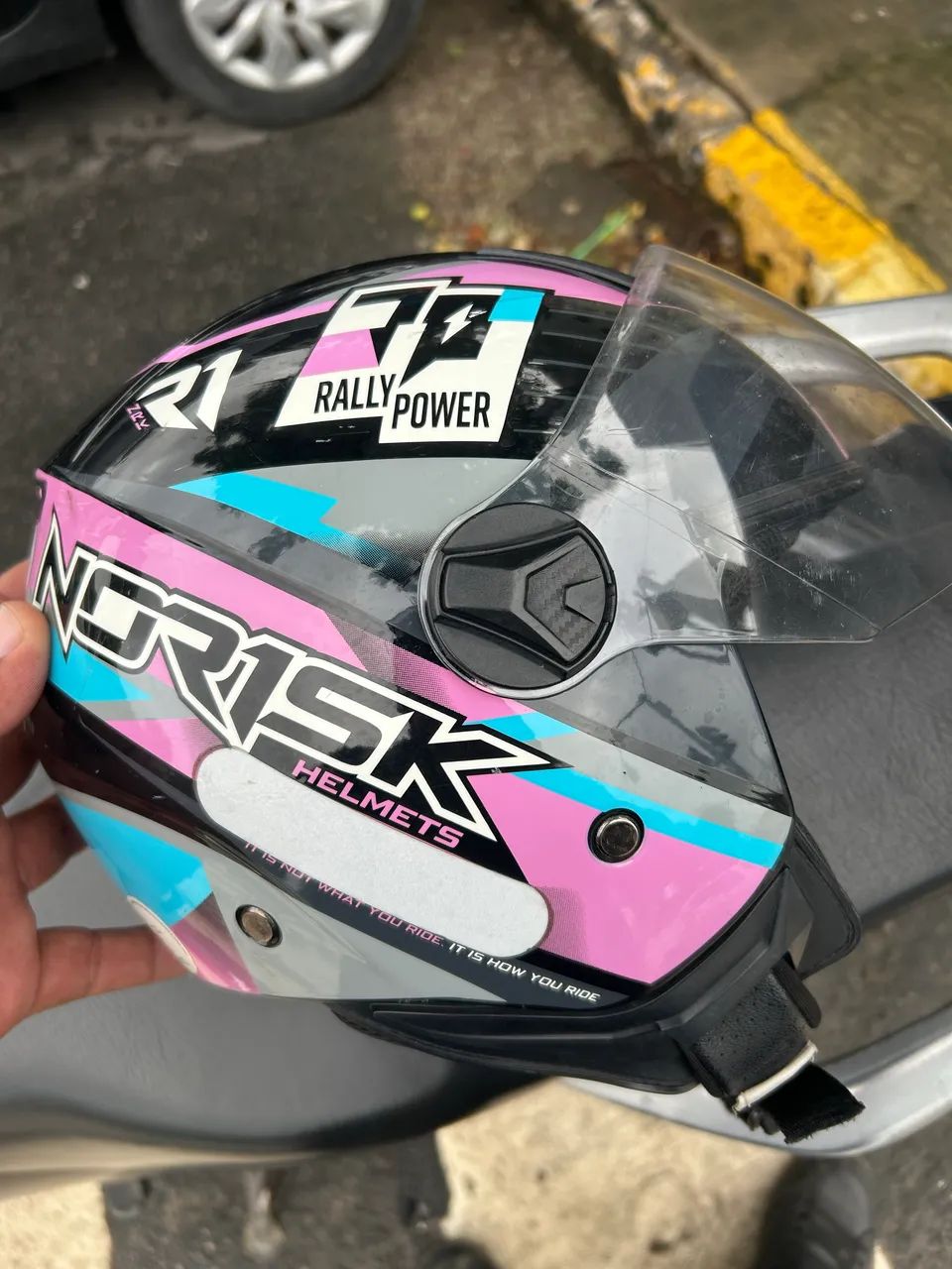 Capacete Norisk Orion R1 Pink Blue Tam 58 - Peças para motos