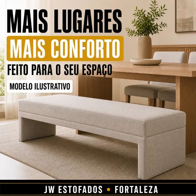 Banco estofado sob medida para sala de jantar | Fortaleza - Foto 2