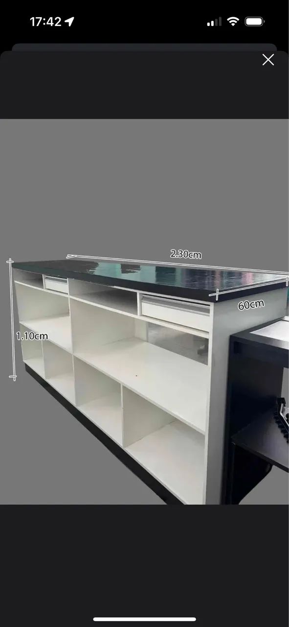 Balcão Expositor Grande 2,30m com Gavetas - Ótimo Estado