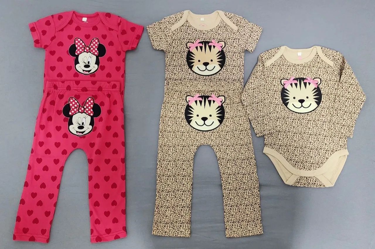 Kit bodys e calça (Novos) 9/12 mêses 