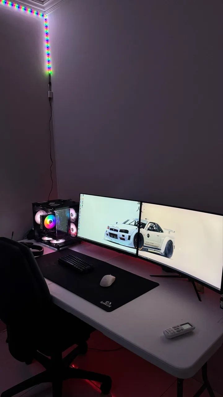 Pc gamer r7 completo, com monitores