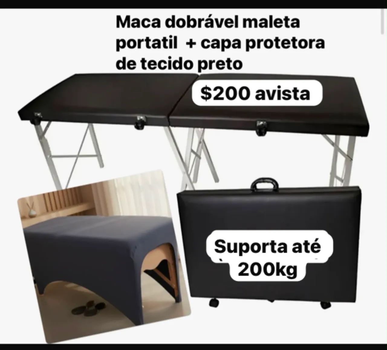 Maca dobrável maleta portátil
