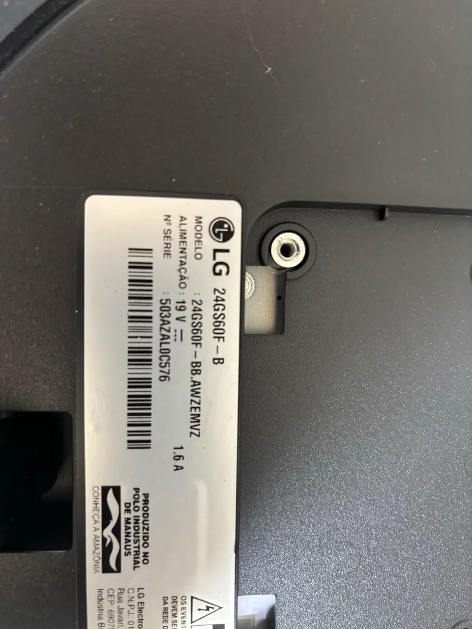 Monitor LG 24gs (defeito na tela) 