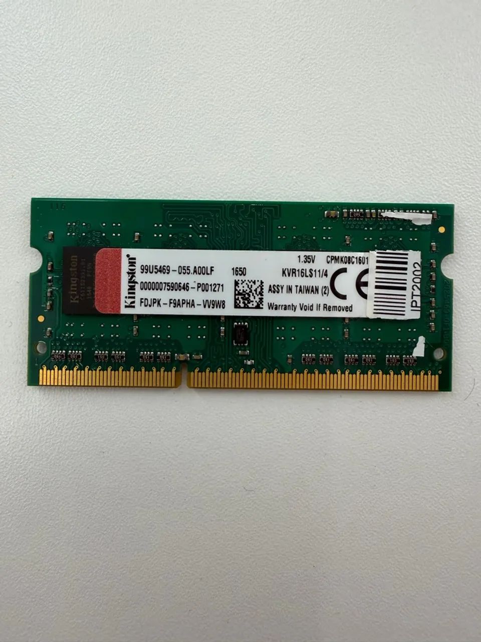 MEMÓRIA KINGSTON 4GB DDR3 NOTEBOOK