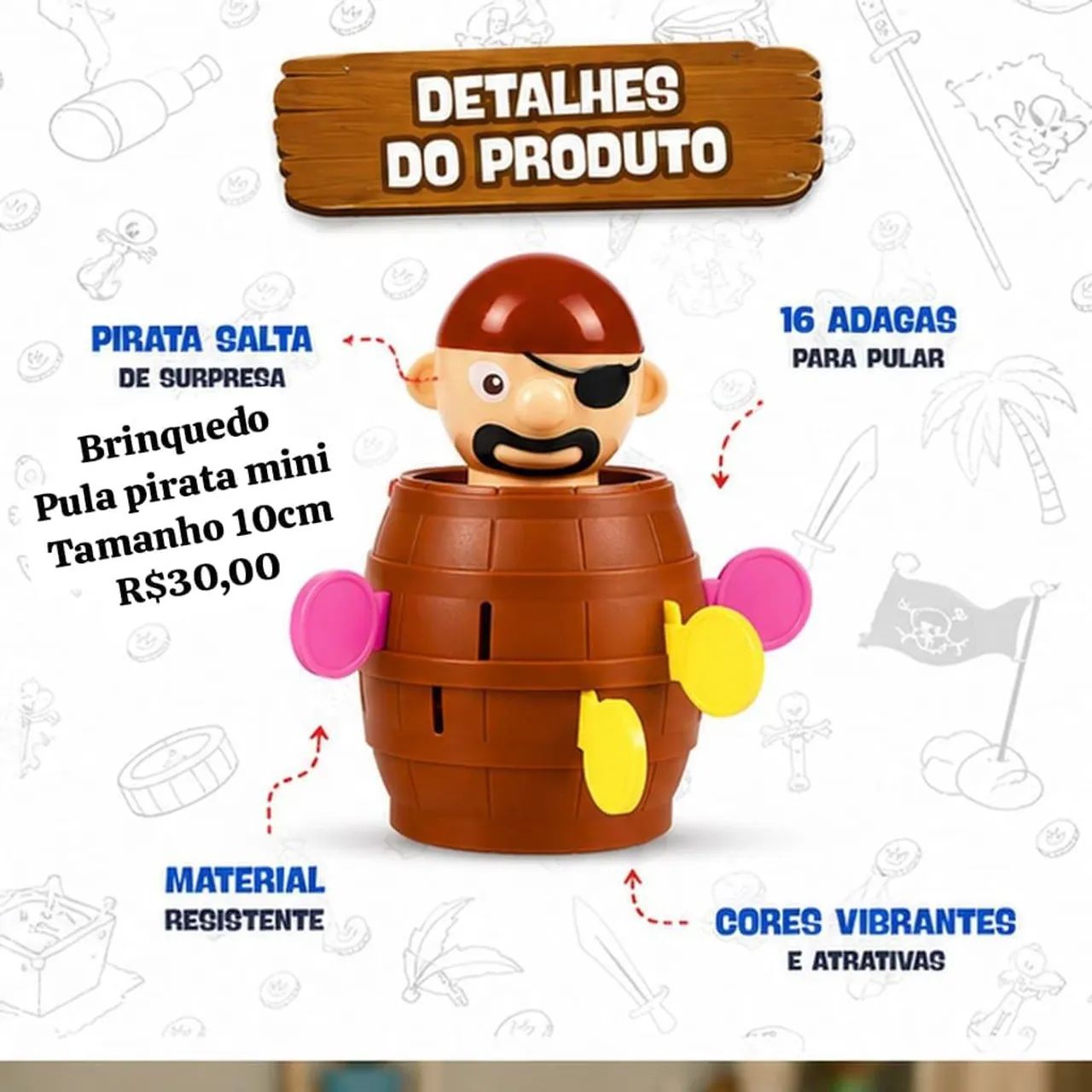 Brinquedo mini pula pirata - Foto 3