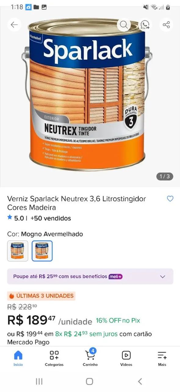 Verniz Mogno Avermelhado