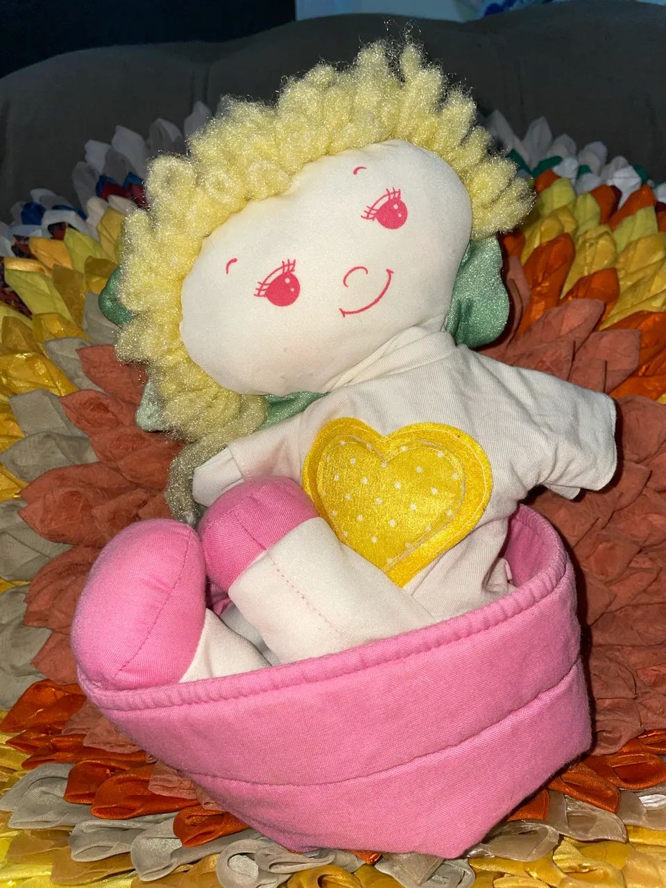 Boneca menina flor antiga estrela - Foto 3