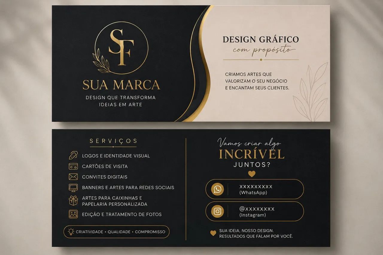 CRIAÇÃO DE ARTES | Logos , cartões, banners , caixa personalizada e mais