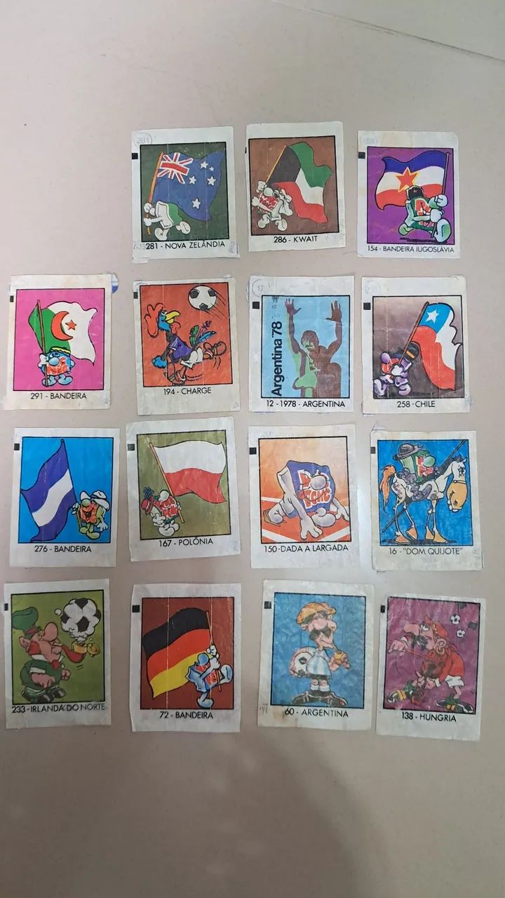 15 FIGURINHAS PING PONG COPA 82
