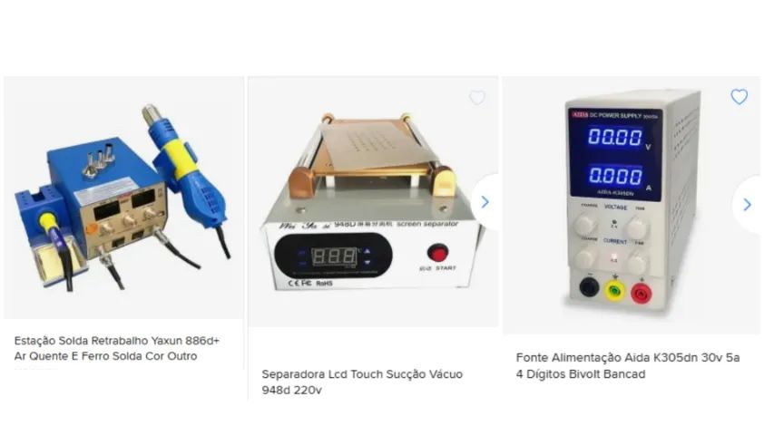 equipamentos para reparo de celular
