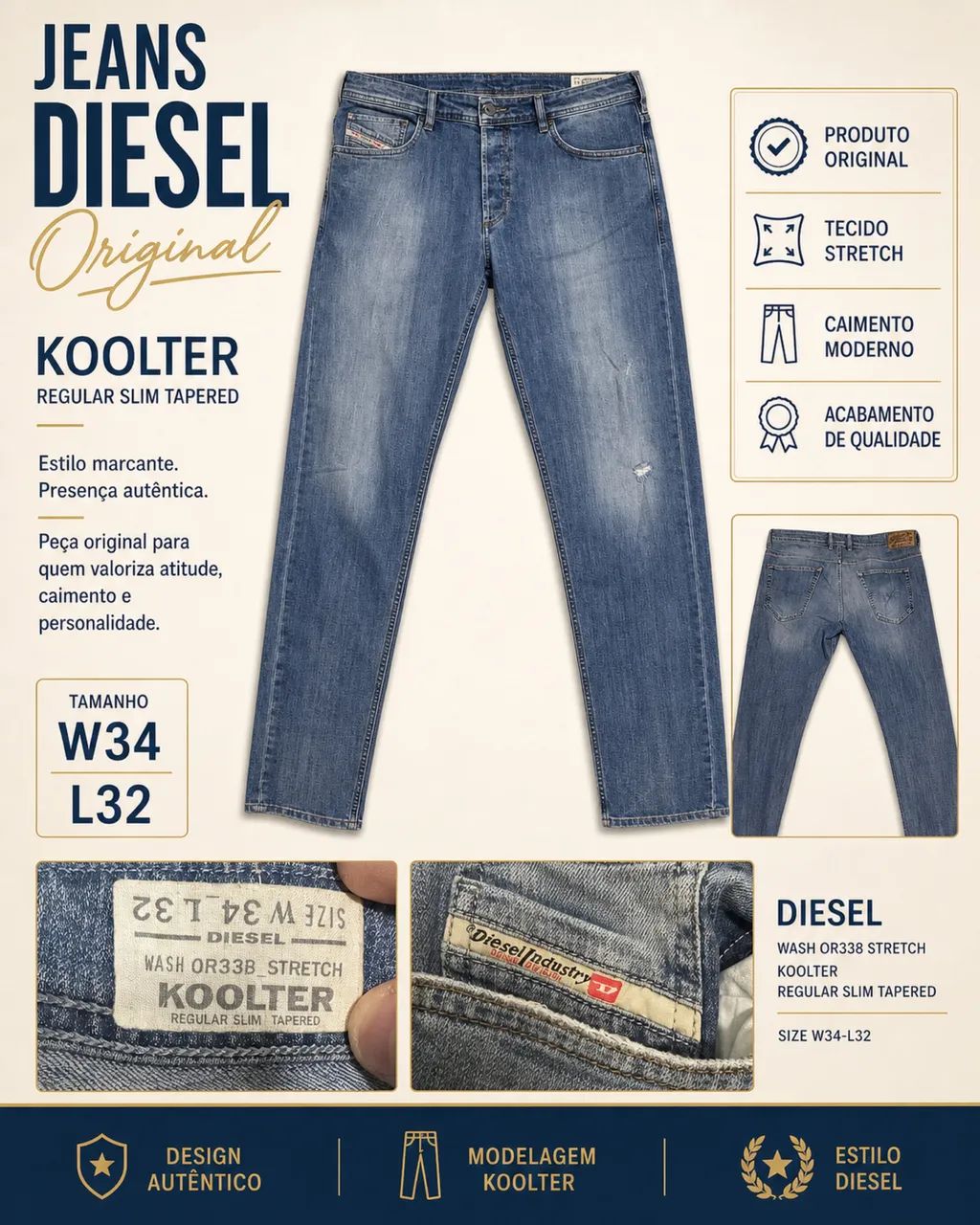 Duas Calças Diesel ORIGINAIS - Foto 2