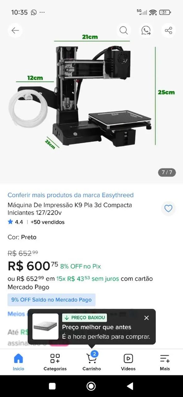 impressora 3 D - Foto 3