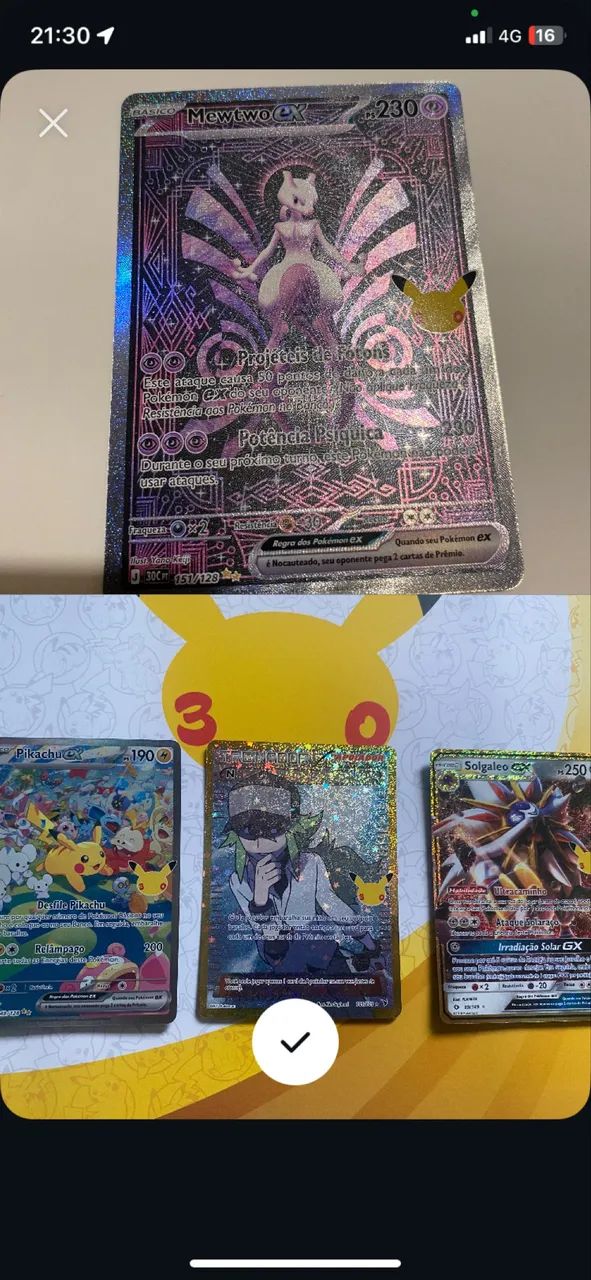Vendo cartas 30 anos Pokémon 