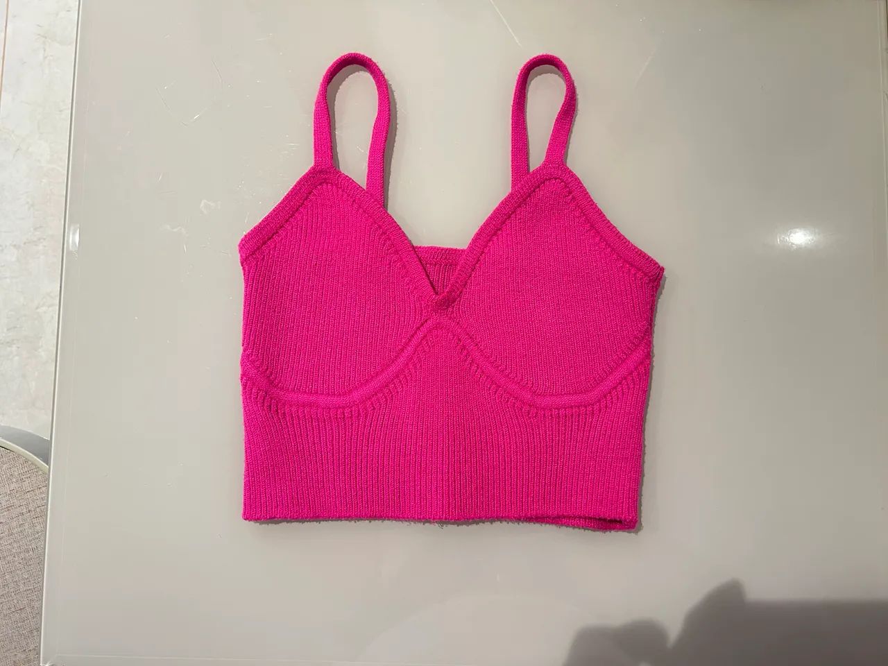Cropped Rosa Tricô 