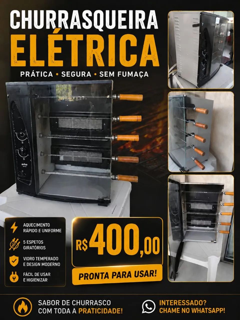 Churrasqueira elétrica/gás 