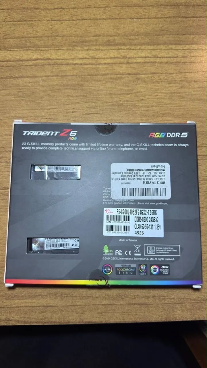 MEMÓRIA RAM GSKILL 2X24 8200MHZ  - Foto 2
