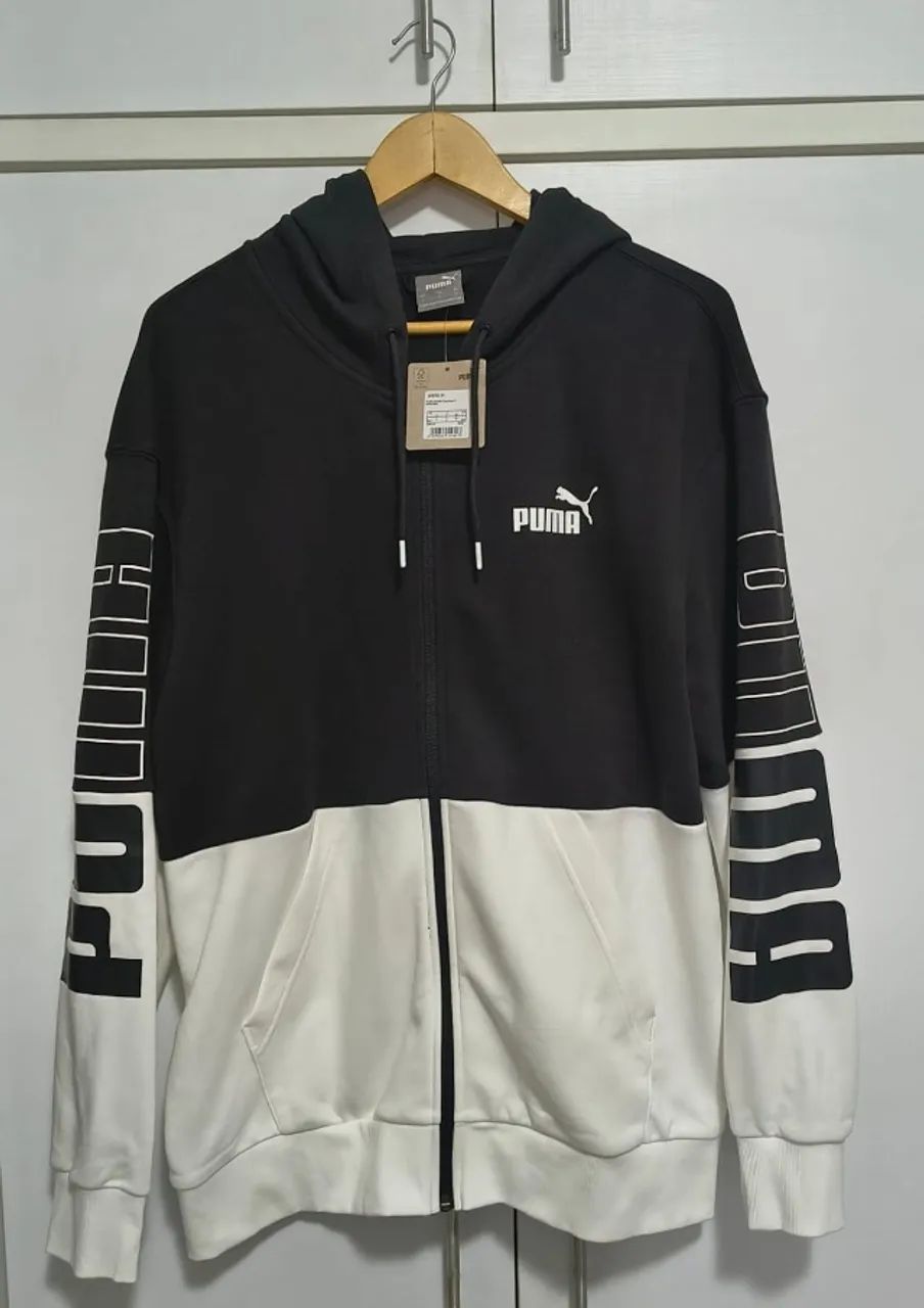 jaqueta de moletom com capuz puma - nova na etiqueta