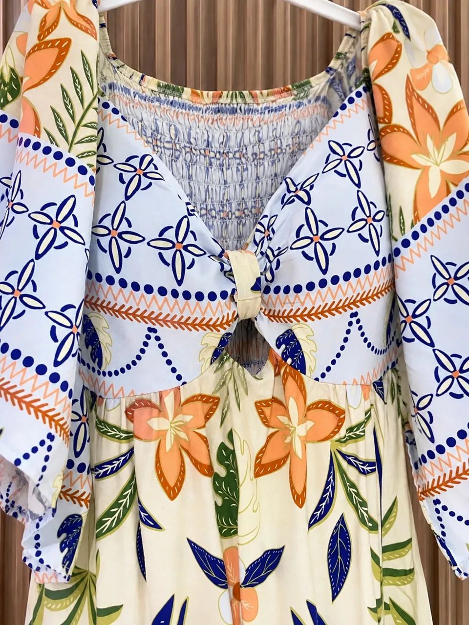 Vestido Longo Plus Size Estampado com Bojo - Usado 1 Vez - Foto 2
