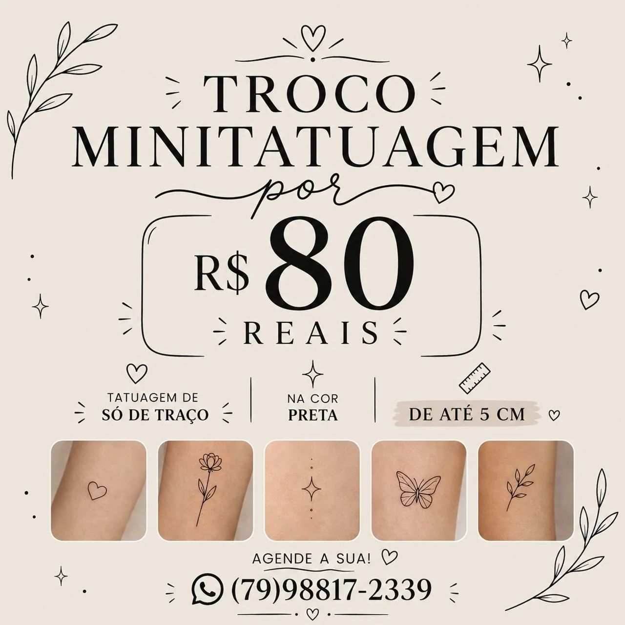 Mini tatuagem feminina 