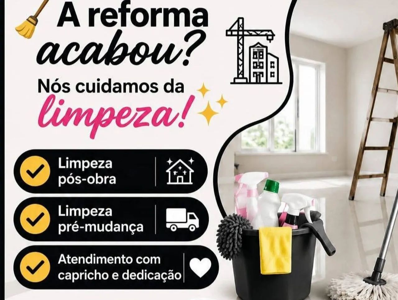 Limpeza pós obra escritório e diarista 