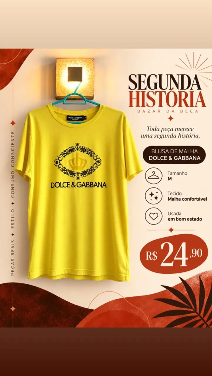Blusa amarela dolce gabbana 