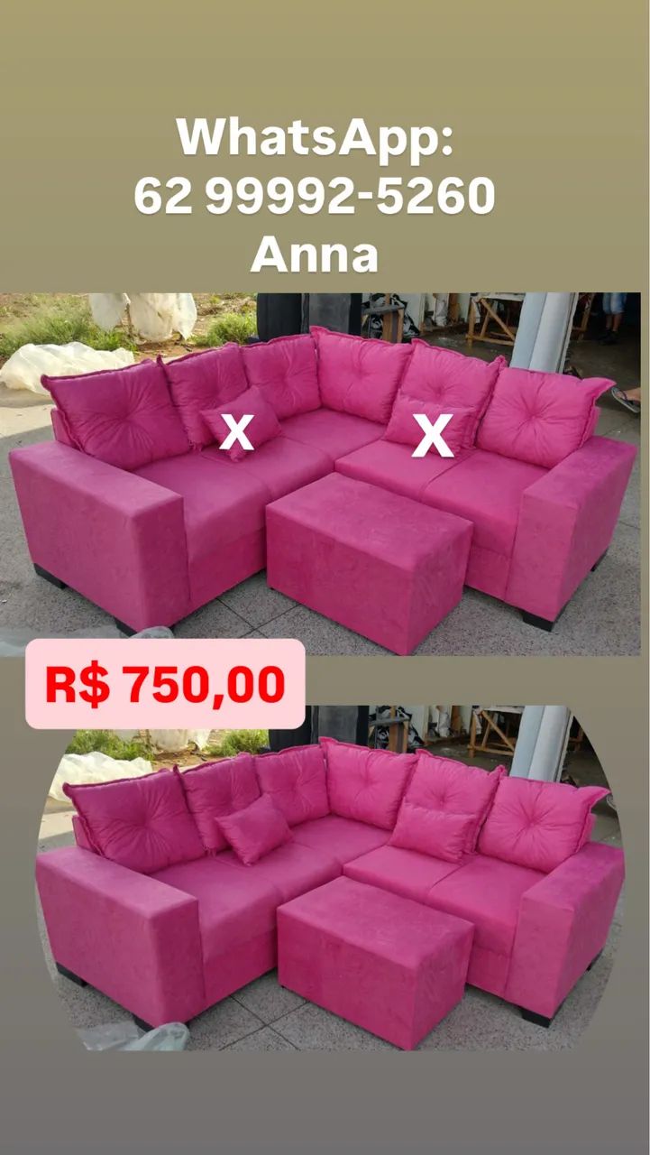 Sofá de canto moderno e confortável