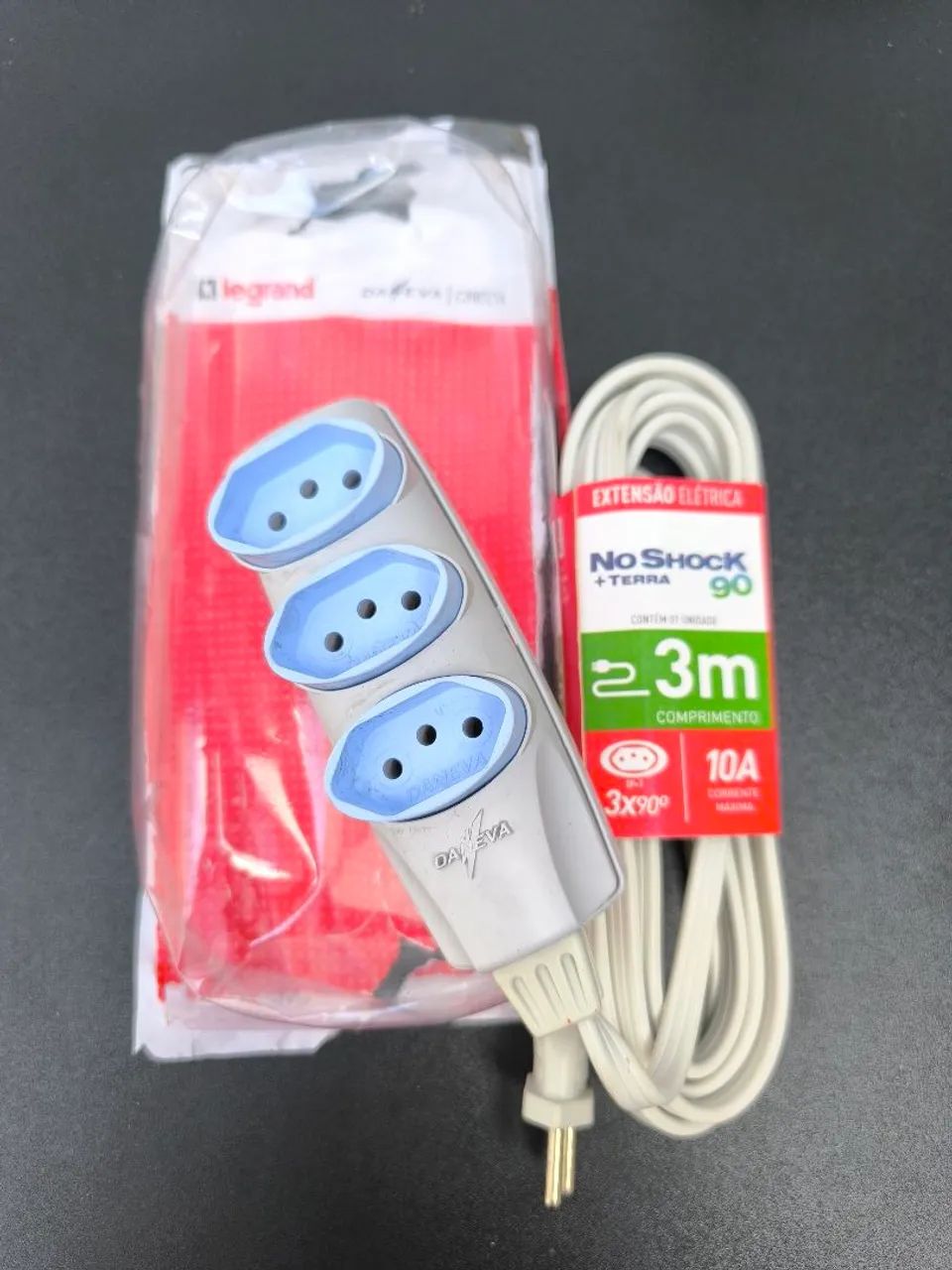 Extensão de 3m com 3 Tomadas Daneva Azul