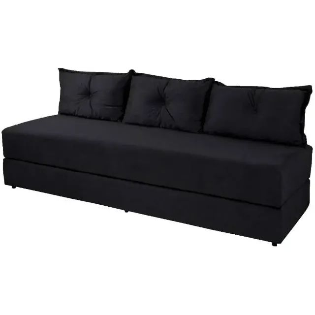 Sofanete Sofá de 3 Lugares Sofá Cama de Casal Bicama em Suede - Foto 2